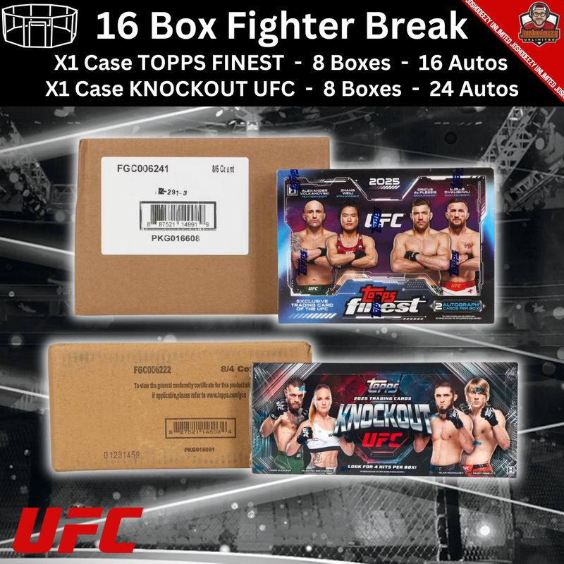 2025 Topps Finest Knockout UFC Player Break 16 Boxes 1637 (AUCTIONS CLOSING)