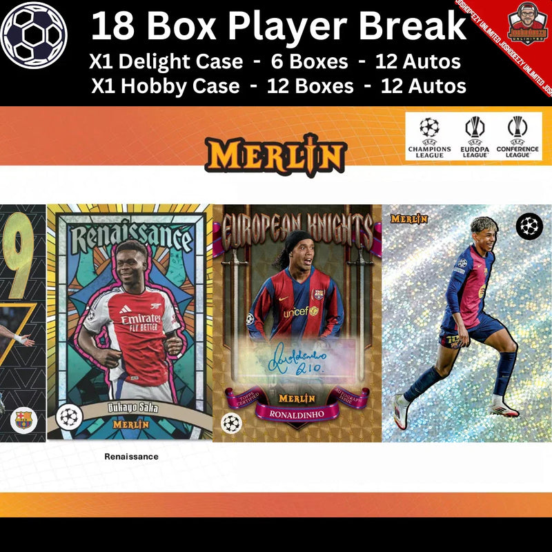 2024-25 Topps Chrome Merlin Soccer Player Break 18 Box 2 Case Break 1667 (AUCTIONS CLOSING)