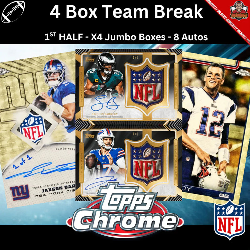 **2ND HALF** 2025 Topps Chrome NFL Jumbo --- X4 Box PYT #1857