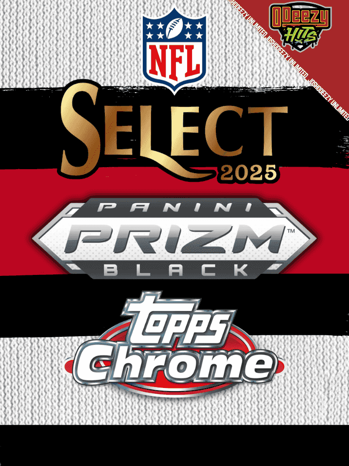 2025 Topps Chrome Football Hobby x1 + 2025 Panini Select Football x1 + 2025 Panini Prizm Black Football x1 --- PYT #157