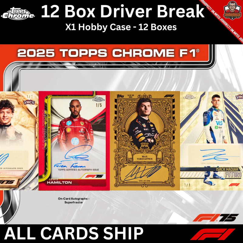 2025 Topps Chrome Formula 1 F1 Break 12 Box 1 Case RR1