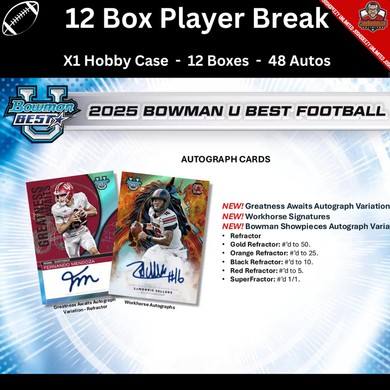 2025 Bowman U Best Player Break 12 Box 1 Case 1643 (AUCTIONS CLOSING)