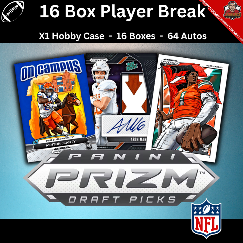 2025 Prizm Draft Football Hobby Player Break 16 Box 1 Case 1640 (AUCTIONS CLOSING)