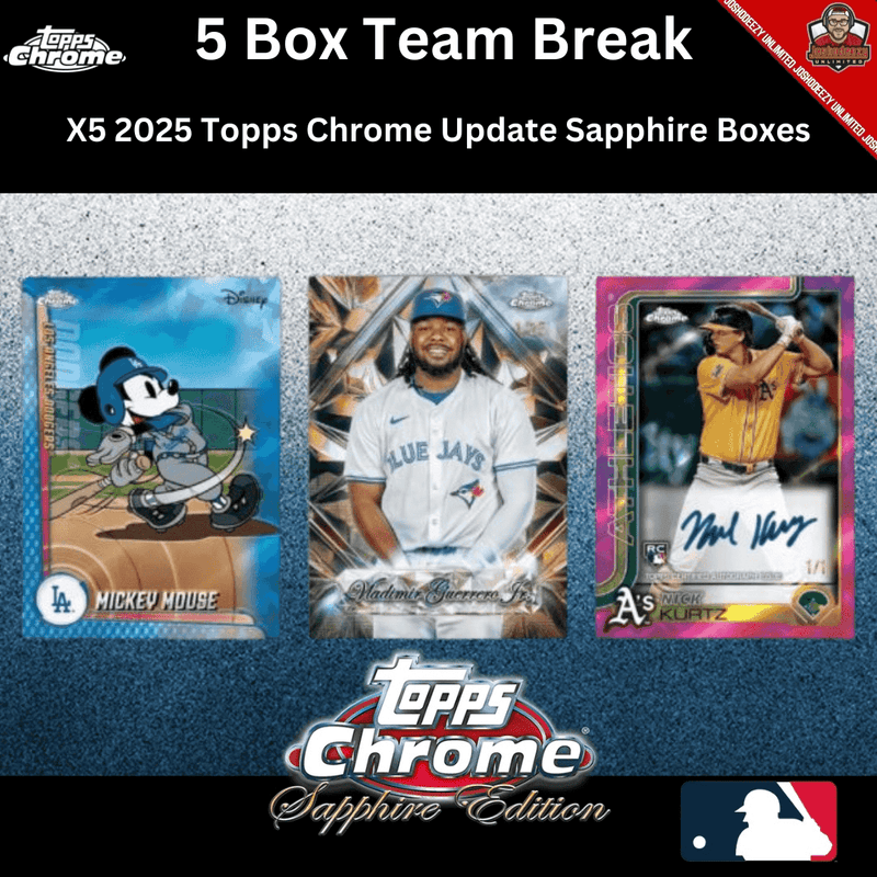 X5 Box- 2025 Topps Chrome Update Baseball Sapphire 5- Box PYT - Break 416